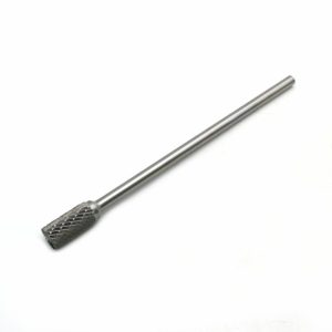 Carbide Burrs | TEMO SB-5L6 Double Cut CARBIDE BURR File, 1/2" Cylinder End, 1/4" D 6" L Shank Carbide Burrs Carbide Burrs