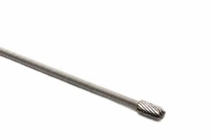 Carbide Burrs | TEMO SC-3L12F Double Cut Flexible Carbide Burr File 3/8"Cyl Ball 1/4"Dx12"L Shnk Carbide Burrs Carbide Burrs