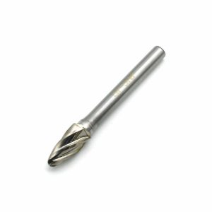 Carbide Burrs | TEMO SF-3 NF Aluminum Cut CARBIDE BURR FILE, 3/8" Round Tree, 1/4"Dx2"L Shank Carbide Burrs Carbide Burrs