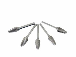 Carbide Burrs | TEMO SF-5 5-pack set Double Cut CARBIDE BURR File 1/2"Round Tree 1/4"D 2"L Shank Carbide Burrs Carbide Burrs