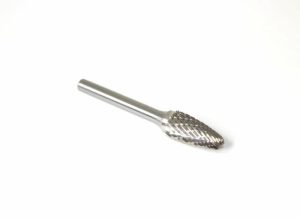 Carbide Burrs | TEMO SF-5 Double Cut CARBIDE BURR File, 1/2" Round Tree, 1/4" D 2" L Shank Carbide Burrs Carbide Burrs