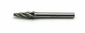 Carbide Burrs | TEMO SL-3 NF Aluminum Cut CARBIDE BURR File, 3/8" 14deg Cone, 1/4" D 2" L Shank Carbide Burrs Carbide Burrs