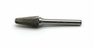 Carbide Burrs | TEMO SL-4 Double Cut CARBIDE BURR File, 1/2" 14deg Cone, 1/4" D 2" L Shank Carbide Burrs Carbide Burrs