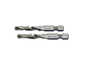 Drill Tap | TEMO 2 pc 1/4-20 Combination Drill and Tap Multi Use Deburr Countersink Hex Bit Cutting Tools Drill Tap