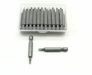 Flat | TMAX 25 pc 1/8 Inch Slotted Flat Head 2 Inch Impact Ready Screwdriver Insert Bits Flat Flat