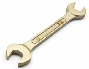 Open Wrench | TMAX Non Sparking 9/16 and 5/8 inch Open-End Wrenches, 6 inch length, Aluminum-Bronze Non Spark Non-Sparking Open Wrench