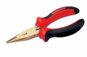 Pliers | TEMO Non-Sparking Beryllium Bronze Needle Nose Pliers Length 150mm Non-Sparking Pliers