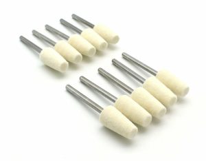 Polishing | TEMO 10 pc FELT Burrs Wool Bob Polishing Grinding #8 Cone Shape 3/8" Rotary Tool Polishing Polishing