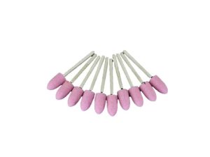 Polishing | TEMO 10p 8mm Bullet Pink Aluminum Oxide Mounted Stone Point Grinding 1/8" shank Polishing Polishing