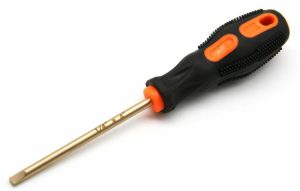 Screwdrivers | TMAX Non Sparking 1/4" Flat Screwriver, 4" Working Length, Beryllium Bronze Copper Non-Sparking Screwdrivers