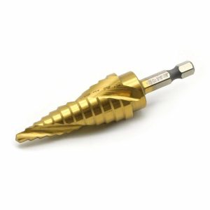 Step Drills | TEMO 12 Sizes M35 Cobalt Spiral Flute Step Drill with Titanium Coating, from 3/16 Inch to 7/8 Inch, 1/4 Inch Hex Shank Cutting Tools Step Drills