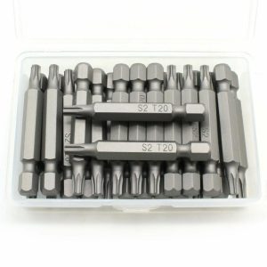 Torx | TEMO 25pc 2" T-20 Torx 6 point Screwdriver Insert Bits Hex Shank w Security Slot Screwdrivers Torx